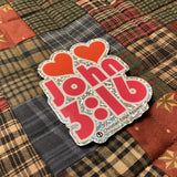 John 3:16 Pink Vinyl Glitter Sticker CEA Brand Sticker 3”
