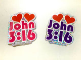 John 3:16 Purple Vinyl Glitter Sticker CEA Brand Sticker 3”