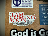 3- 3.75” CEA Vinyl Sticker Sheet God is Good, John 3:16 & Cooming Soon