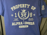 Alpha Omega Men's Unisex Metro Blue t-shirt Short Sleeve