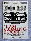 3- 3.75” CEA Vinyl Sticker Sheet God is Good, John 3:16 & Cooming Soon