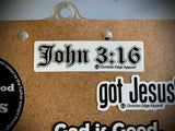 3- 3.75” CEA Vinyl Sticker Sheet God is Good, John 3:16 & Cooming Soon