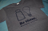 Be These Salt and Light Men's Unisex Heather Navy T-Shirt Short Sleeve