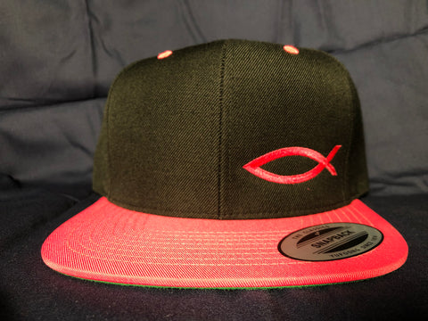 TWO-TONE Snapback ICHTHYS HAT Neon Pink