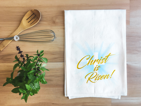 Christ is Risen Tee Towel Collection Towel Flour Sack Kitchen Jesus Tea Dish Decorative